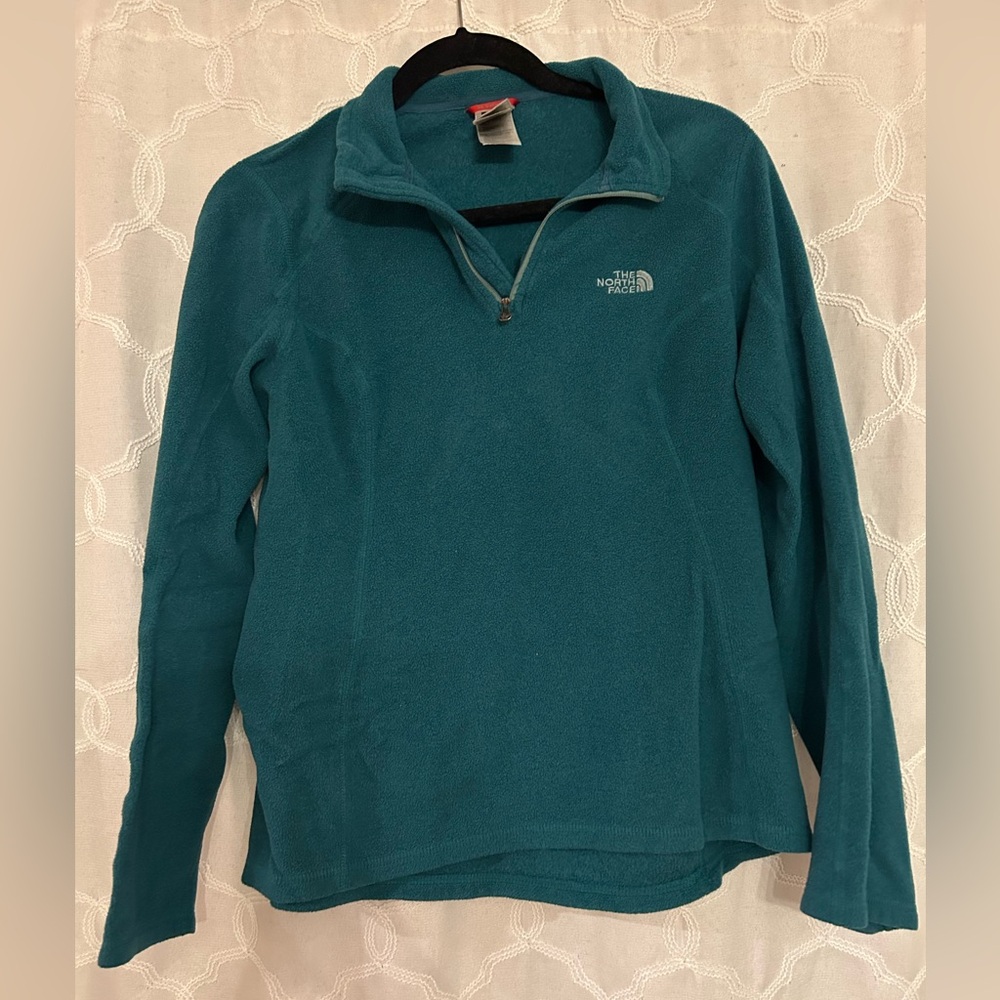 The North Face Womens Teal Quarter Zip Fleece Jacket